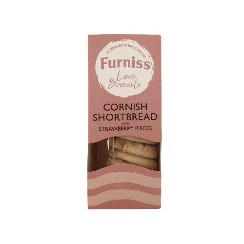 Pack of Furniss Cornish Shortbread Strawberry Pieces on a white background