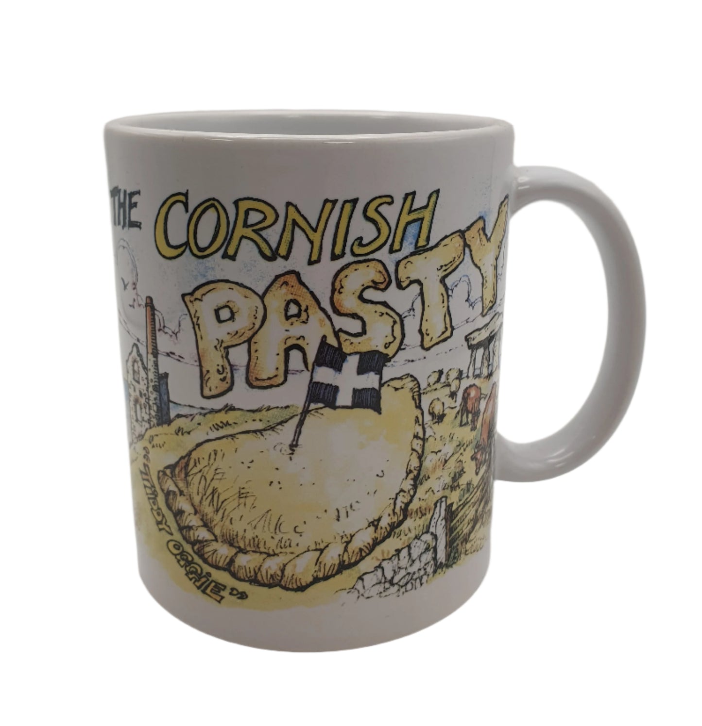 Mug with 'Cornish Pasty' design on a white background