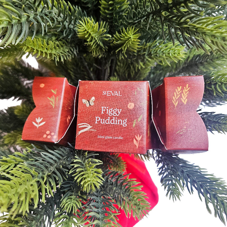 St Eval Figgy Pudding Mini Glass Candle