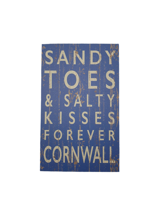 Sandy Toes & Salty Kisses Sign- Blue