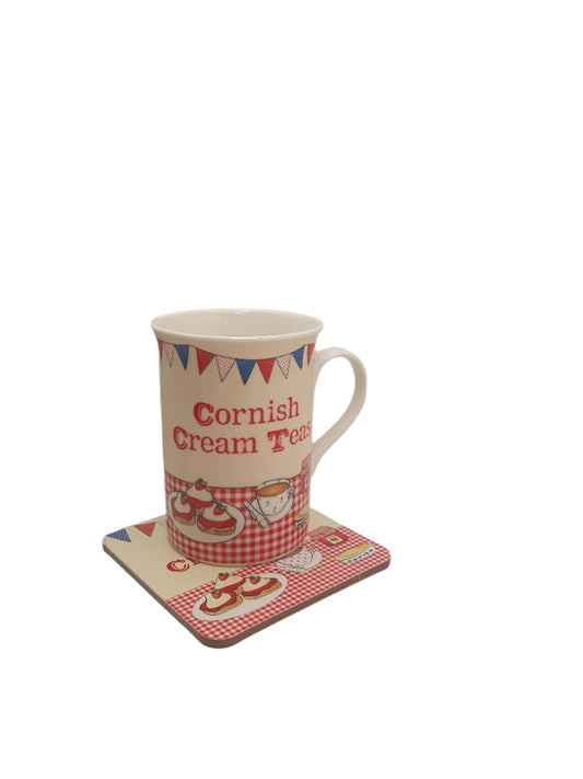 Cornish Cream Tea Mug and Coaster
